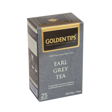 Чай чёрный индийский пакетированный ТМ'Golden Tips'  - Darjeeling Earl Grey, с бергамотом, 25 пак.