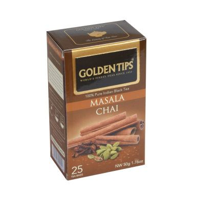 Чай Golden Tips Масала, черный, в пакетиках, со специями, 25 пакетиков, 50г