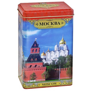 Чай чёрный цейлонский листовой- Москва, Кремль, красная, жесть, 75 гр.