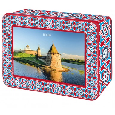 Чай чёрный в шкатулке  - Псков (серия Города России), жесть, 50 гр.