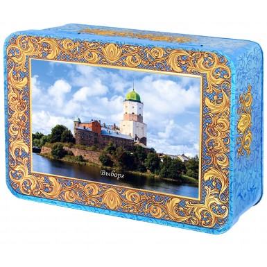 Чай чёрный цейлонский в шкатулке с магнитом - Выборг, жесть, 50 гр.