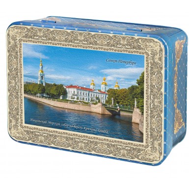 Чай чёрный в шкатулке с магнитом - Виды Петербурга, Реки и каналы, 50 гр.