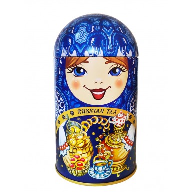 Иван-Чай листовой в жестяной банке 'GET&JOY' - МАТРЁШКА С САМОВАРОМ, Россия, 40 г.