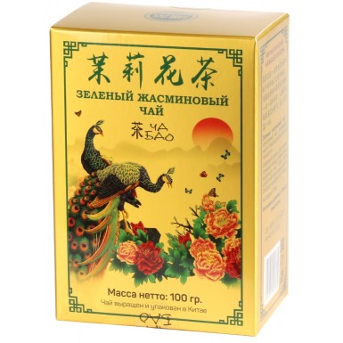 Чай зелёный китайский - Жасминовый, картон, Китай, 100 гр.