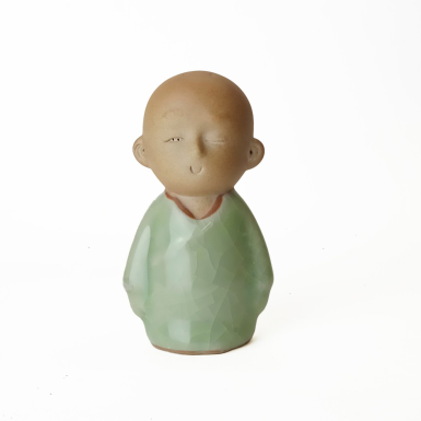 Чайная игрушка - Подмигивающий монах, глина/селадон, 9 см.,  Китай