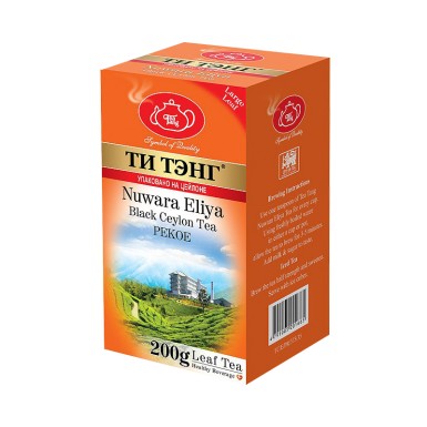 Чай чёрный цейлонский листовой ТМ 'Ти Тэнг' - Нувара Элия, картон, 200 г.