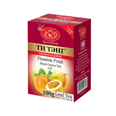 Чай чёрный цейлонский ТМ 'Ти Тэнг' - Пэшнфрут, картон, 100 гр.
