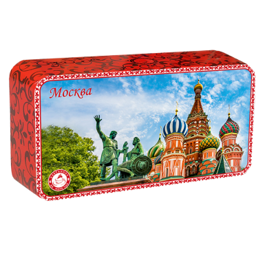 Чай чёрный  в шкатулке - Москва, Храм Василия Блаженного, жесть, 50 гр.