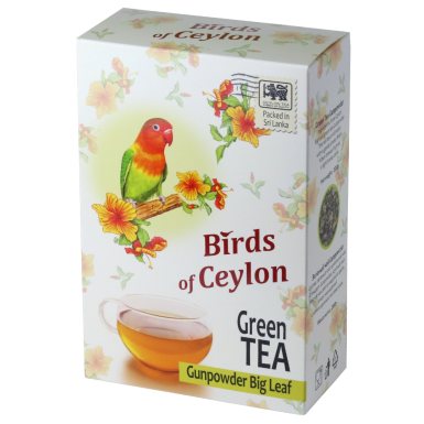 Чай зелёный ТМ 'Birds of Ceylon' - Gunpowder, картон, 200 гр.