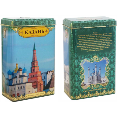 Чай чёрный цейлонский - Казань, сувенирная жестяная банка, 75 гр.