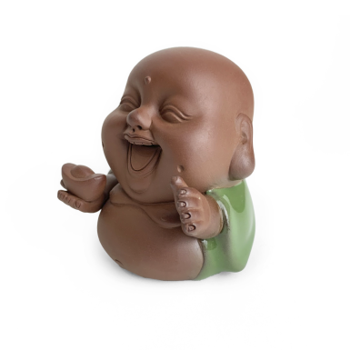 Чайная игрушка - Будда Счастливая Судьба, глина/селадон, 8 см.