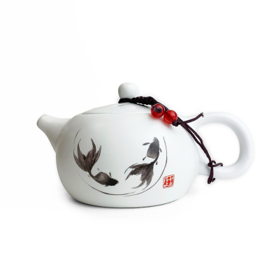 Чайник - Хоровод рыбок (268040.2.), Ча Бао, фарфор, Китай, 200 мл.