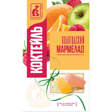 Мармелад натуральный вологодский- Коктейль(с добавлением сока), 240 г.