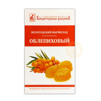 Мармелад вологодский натуральный - Облепиховый, 280 г.