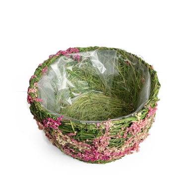 Корзина пасхальная 'Трава', круглая без ручки, 20х20х12 см.,1 шт.