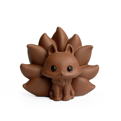 Фигурка для чайной доски - Кицунэ, 9хвостая лисица, 7 см. (ИТТ 516), глина, Китай