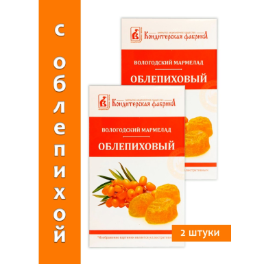 Мармелад вологодский натуральный - Облепиховый, 280 г., 2 шт.