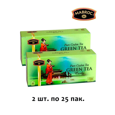 Чай зелёный пакетированный 'Маброк' -  Зеленые кольца, 25 пак. * 2 шт.