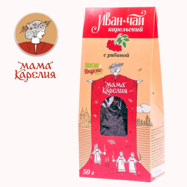 Иван-чай ТМ 'Мама Карелия' - С рябиной, листовой, картон, 50 гр.