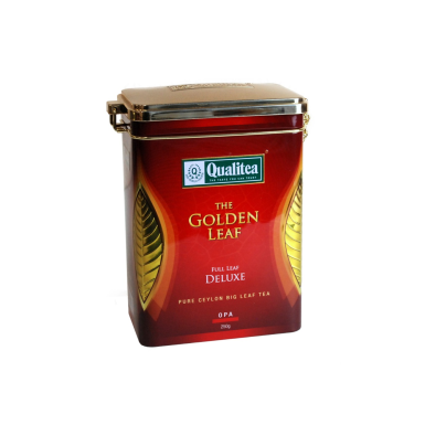 Чай чёрный цейлонский ТМ 'Qualitea' - Делюкс, крупнолистовой, банка с клипсой, 250 г.