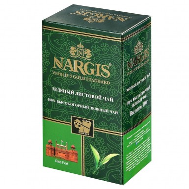 Чай 'Nargis Green Tea', зеленый, среднелистовой, Индия, 100 гр